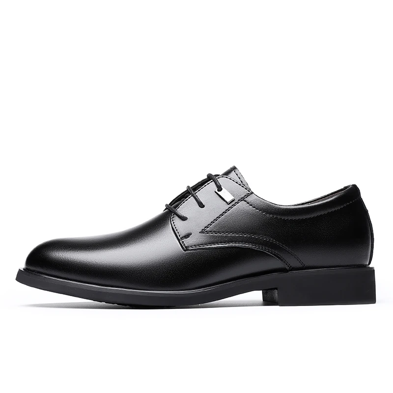 Plus Size 36-50 Men's Height Increasing Dress Shoes 6CM Elevator Formal Leather Oxfords Lace-up  Business Wedding Shoes for Men