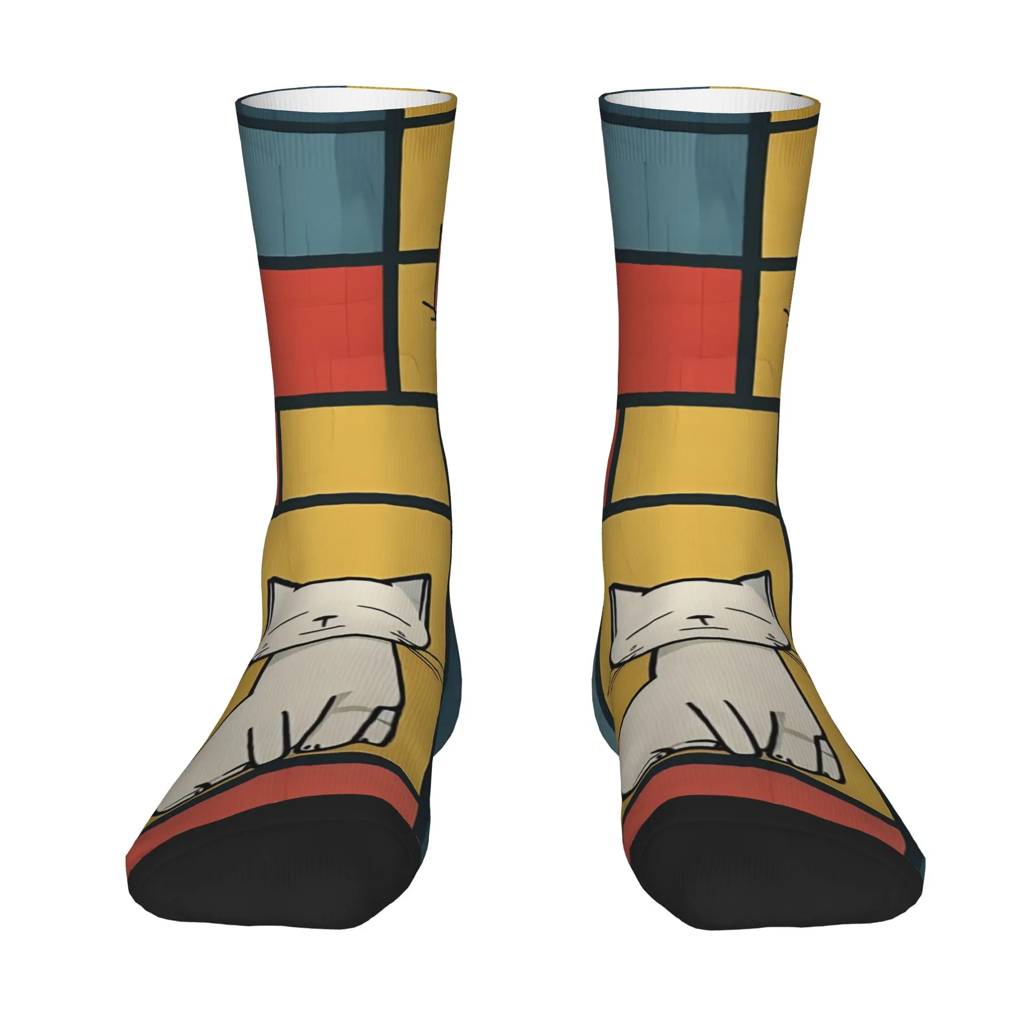 Retro Vintage Art Cute Cats  Socks  Leisure Stockings Adults Men Soft Breathable Skateboard Socks Autumn Graphic Anti Skid Socks