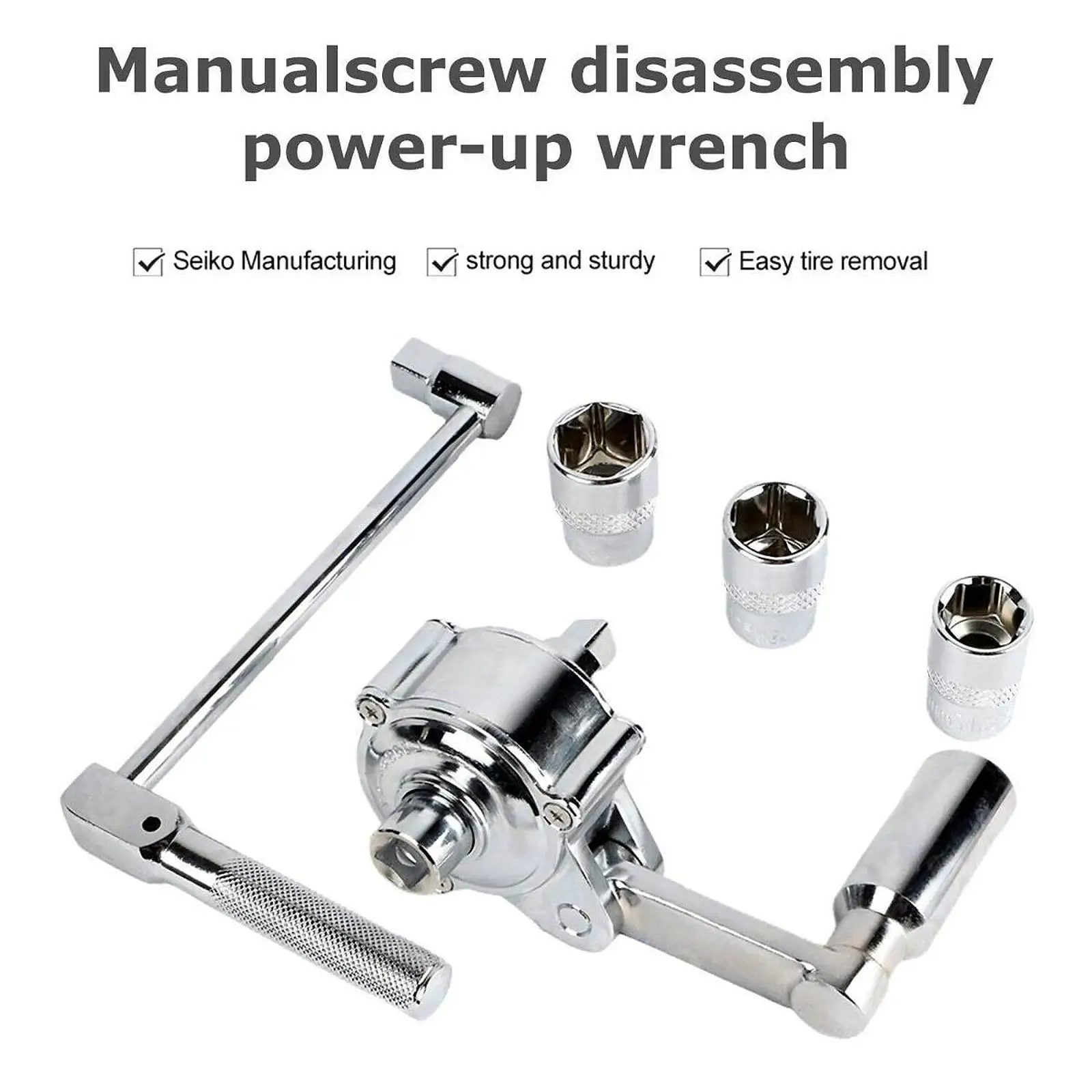 

Tire Multiplier Wrench with Socket Lug Alloy Portable Wrench Sockets Set