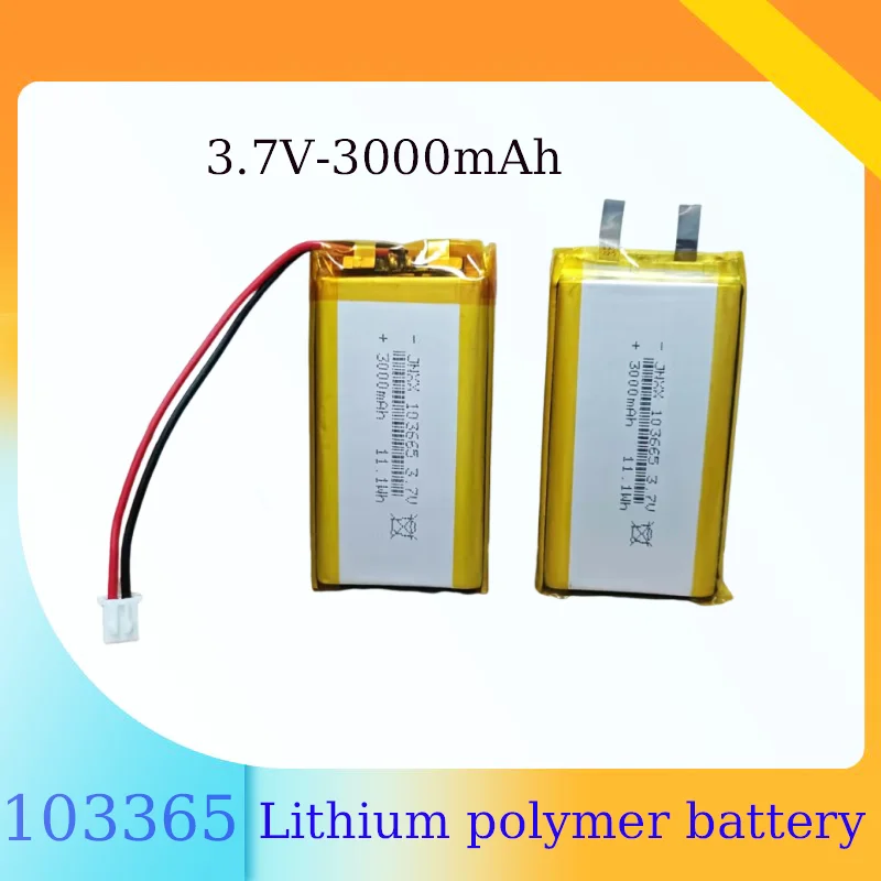 3.7V 3000mAh Polymer Lithium LiPo Rechargeable Battery 103665 for GPS PSP PAD MID DVD Mobile Phone Power Bank Tablet PC E-Books