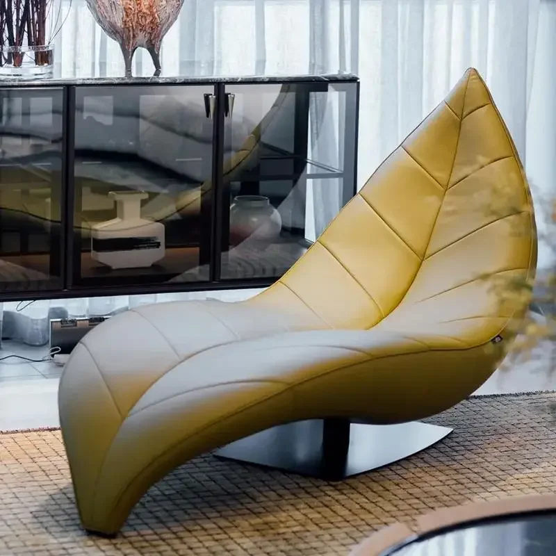 

Nordic modern simple light luxury lazy chair creative leaf shape