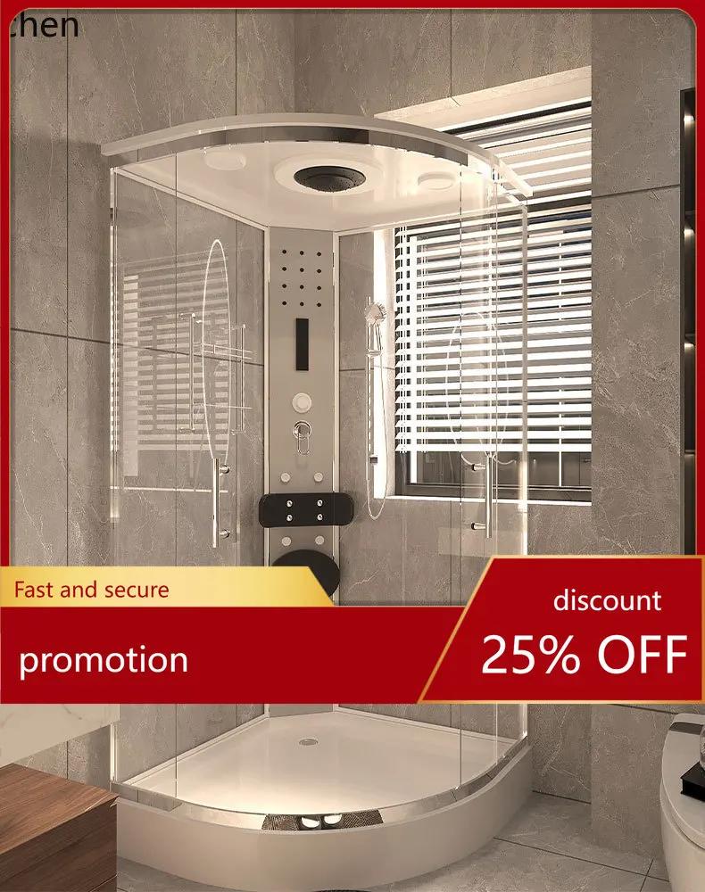

ZML Integrated Shower Room All-in-One Bathroom Enclosure Sliding Door Glass Shower Warm Air Shower Enclosure