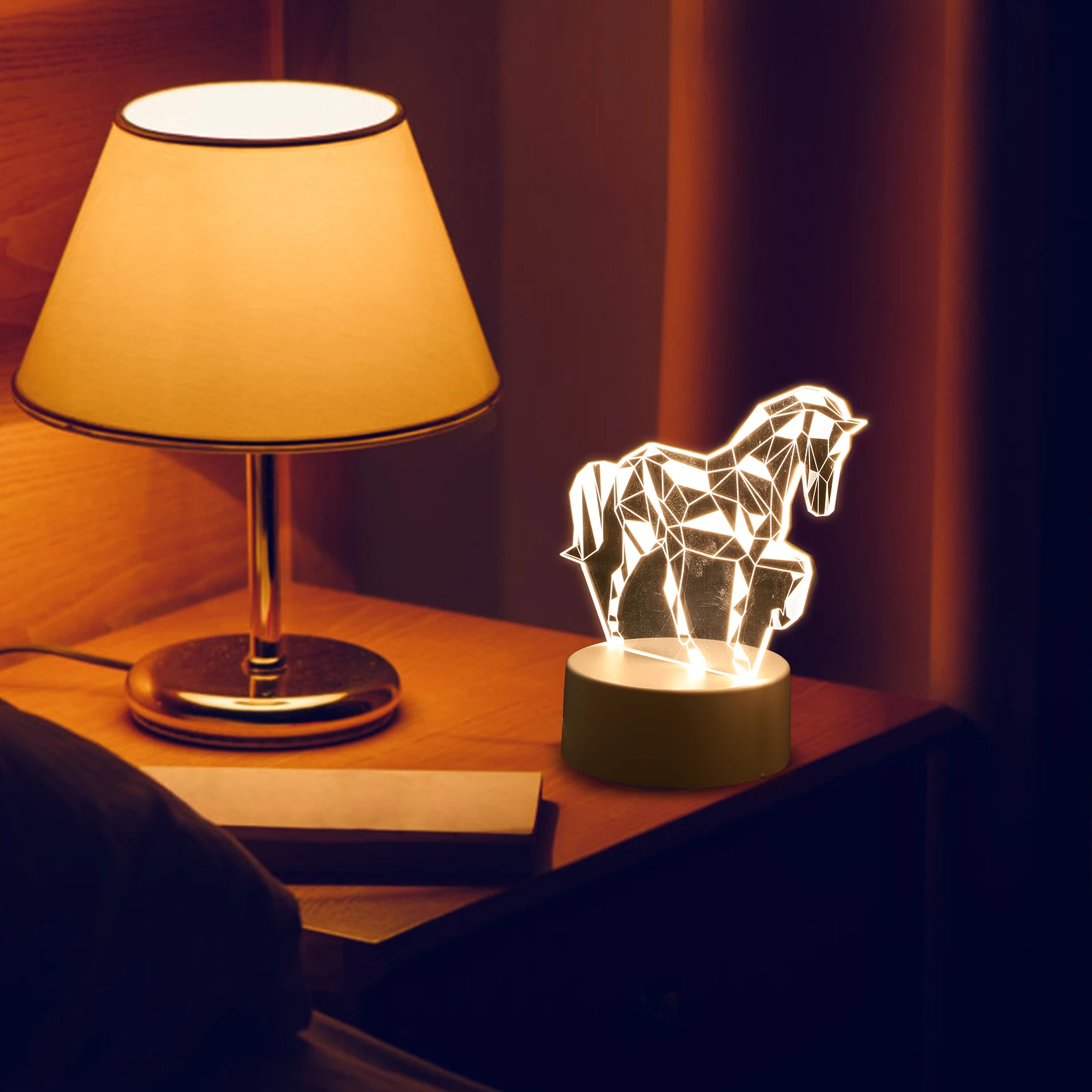 

3D Desk Lamp LED Animal Shape Table Night Light Vintage Lamps USB Powered Bedroom Decor Warm Glow