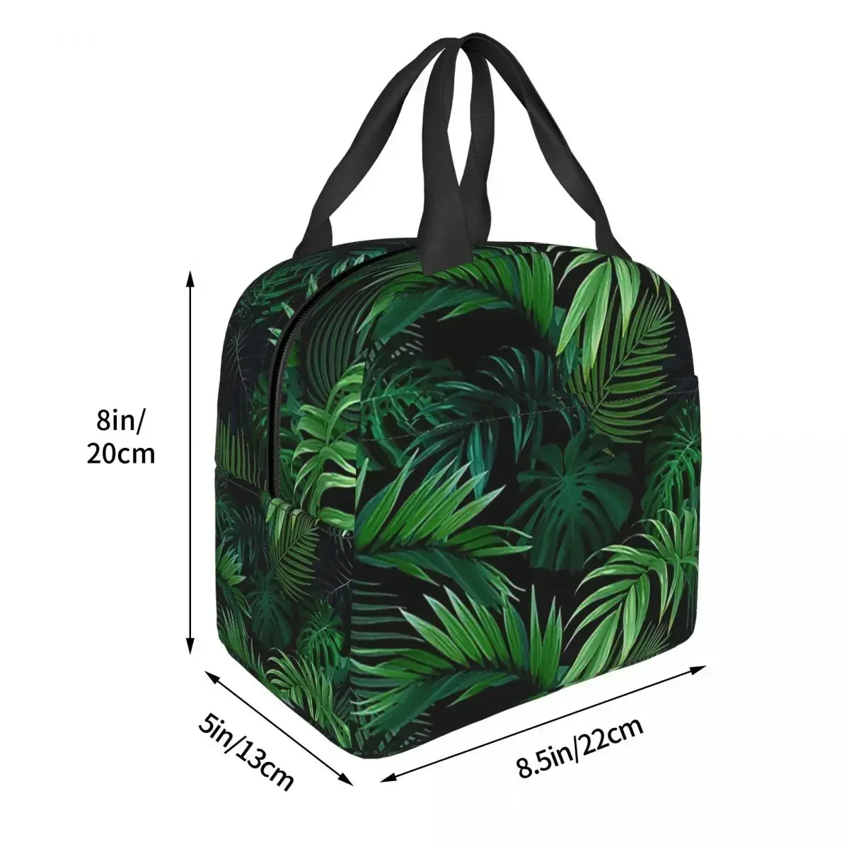 Jungle Leaves Insulated Lunch Bags Resuable Picnic Bags Thermal Cooler Lunch Box Lunch Tote for Woman Work Kids School