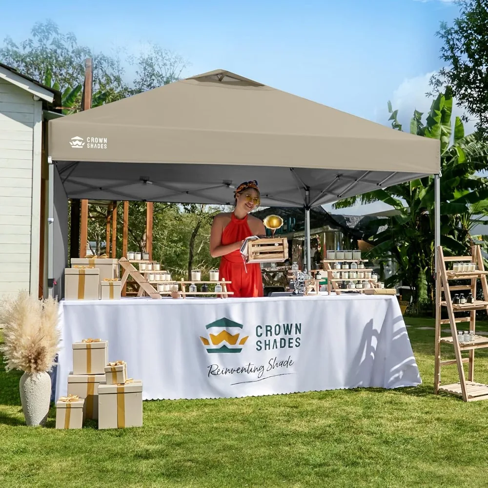 

10x10 Pop Up Canopy with 1 Side Wall - Beach Tent with One Push Setup - Outdoor Sun Shade, Customized