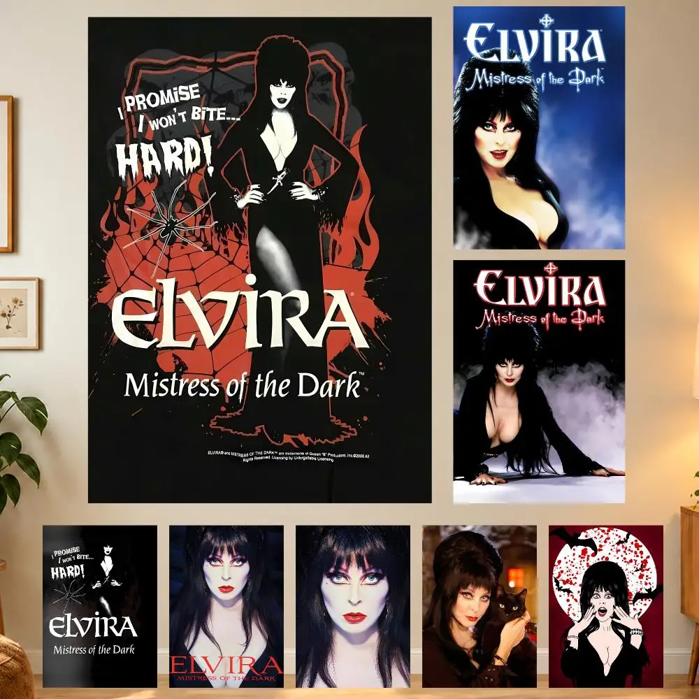 Campy Gothic Movie Elvira Mistress Of The Dark Poster Home Wall Decor for Living Room Bedroom Office Aesthetic Room