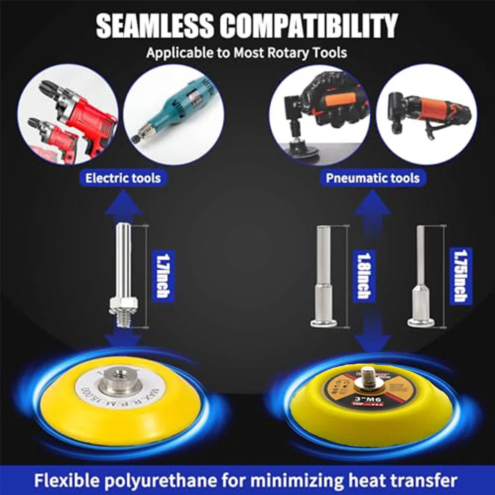 133 Pcs 3 Inch 75MM Hook and Loop Sandpaper Kit Headlight Restoration Kit Hook Loop Buffing Pads with Rotary Tools for Car Wood