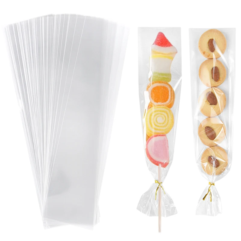 50/100 stücke Lange Süßigkeiten Cookie Tasche Transparent Zellophan Taschen Hochzeit Geburtstag Party Dekoration Lieferungen Weihnachten Geschenk