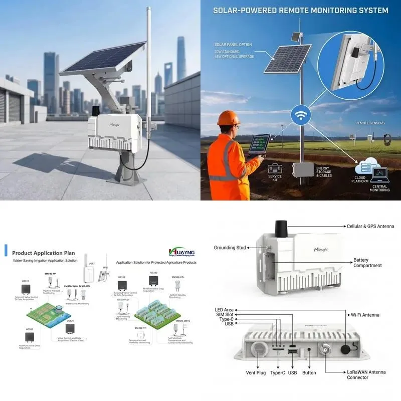 Milesight SG50 Ultra Low Power Solar LoRaWAN Gateway for Wireless Deployment with 4G Connectivity for Communication &