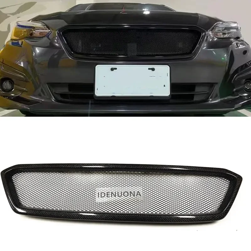 Front Grille Grill For Impreza 2.0i 2017 2018 2019 Real Carbon Fiber/Fiberglass Car Upper Bumper Hood Mesh Vent Body