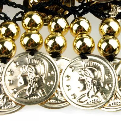 Golden Jingly Coin Belly Dance Ankle Bracelet Black Cuff Band for Women Oriental Dancer Stage Performance Wear