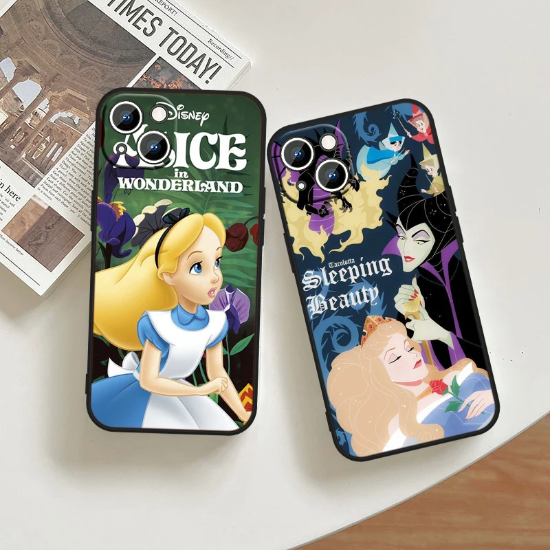 Disney Sleeping Beauty For Apple iPhone 15 14 13 12 11 XS XR X 8 7 6 6S 5 5S Pro Max Plus Black Cover Phone Case