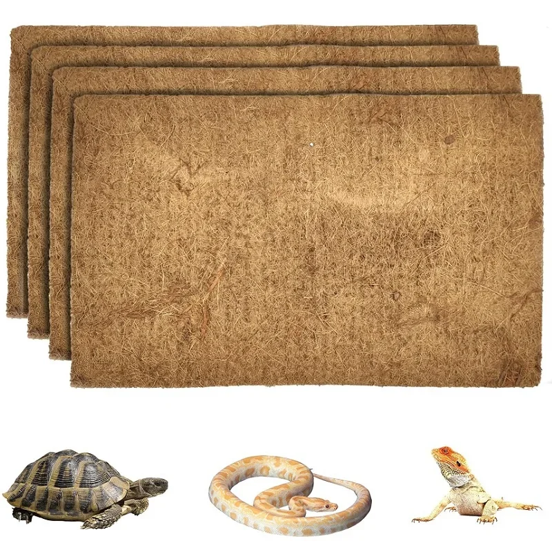 Tappeto per rettili in fibra di cocco Tappeto per tartaruga in fibra di cocco naturale per fodera per animali domestici Forniture per rettili per letto per tartaruga serpente lucertola