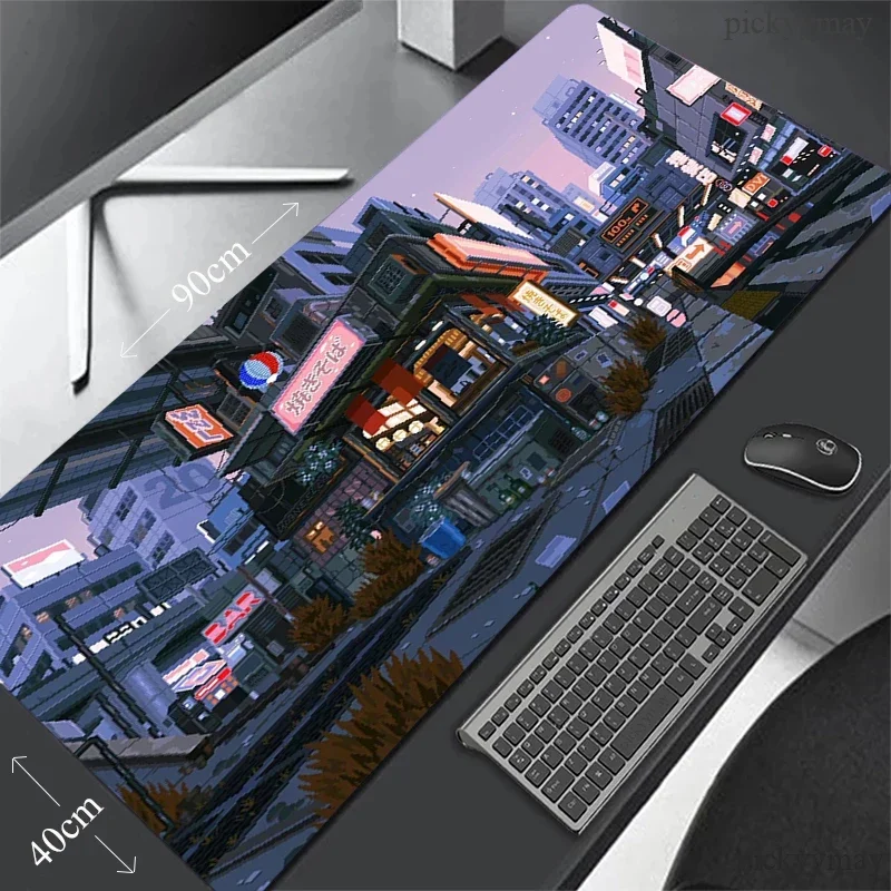 Cyber Pixel 80x30cm XXL Lock Edge Mousepads Large Gaming Mousepad Keyboard Mats Mouse Mat Beast Desk Pad For Gift Mouse Pads