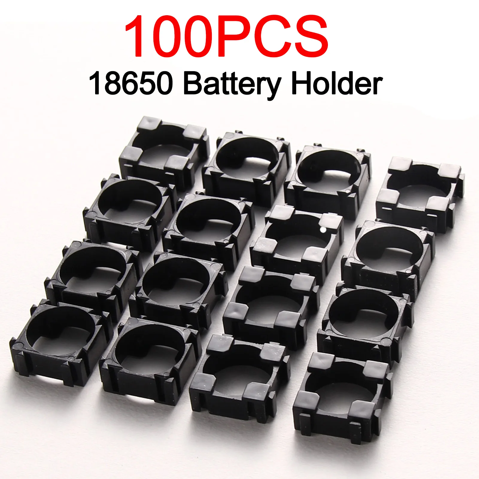 100PC 18650 Lithium Battery Cell Holder Plastic Cylindrical Li-ion Battery Pack Bracket Safety Spacer Anti Vibration Holder