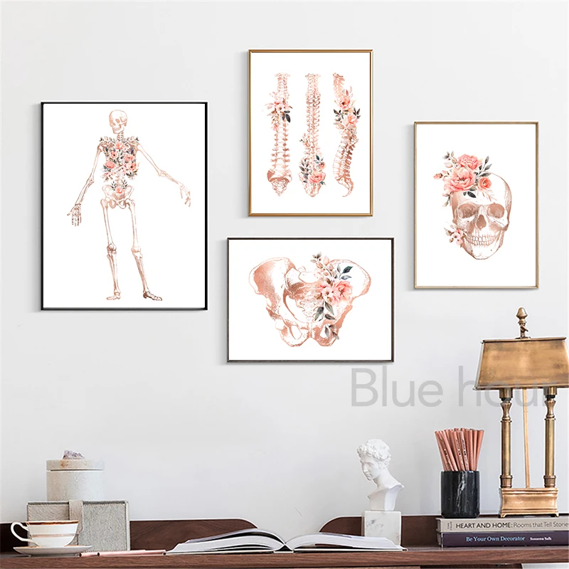 القلب السماعة EKG زهرة الطبية الملصقات والمطبوعات القلب مكتب صور فنية للجدران قماش اللوحة ديكور الطبيب هدية