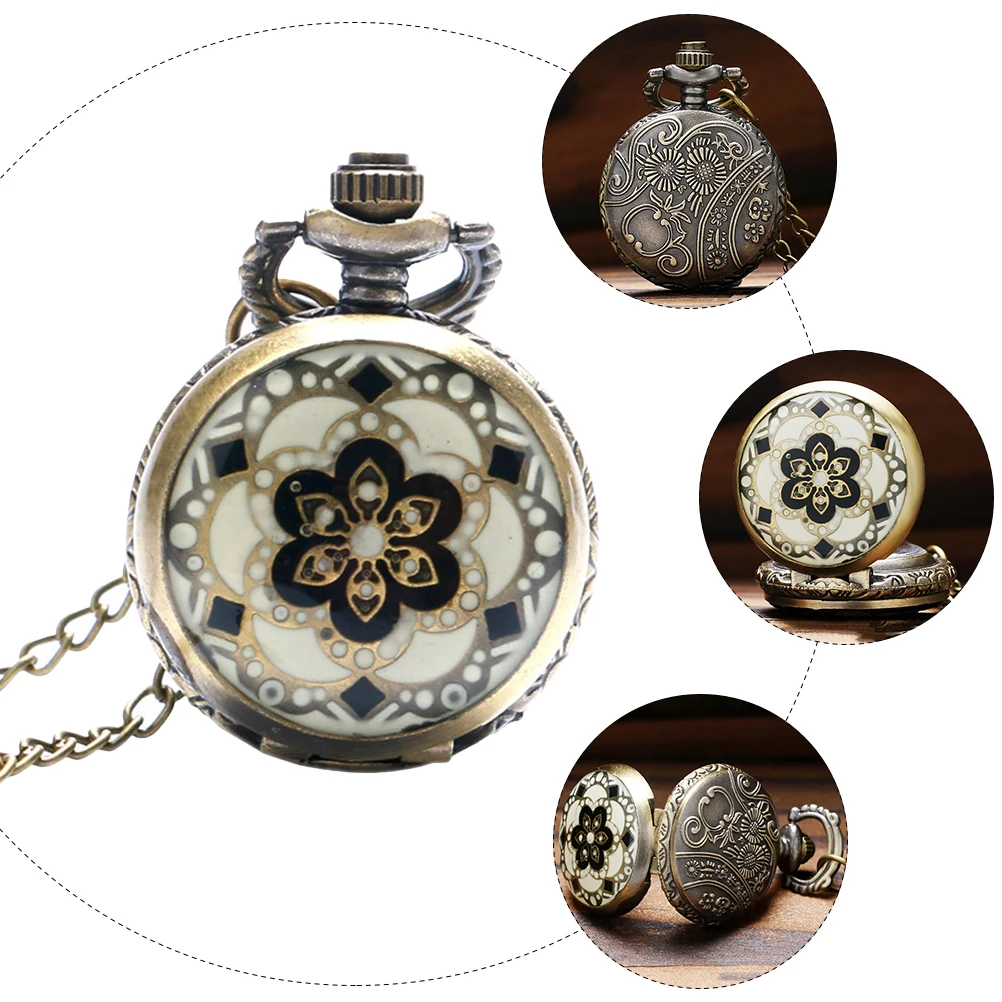 

Vintage Zinc Pocket Lightweight Pocket Watch Watch Lightweight Thin Mini Quartz Man Portable Retro Chain Gift Style