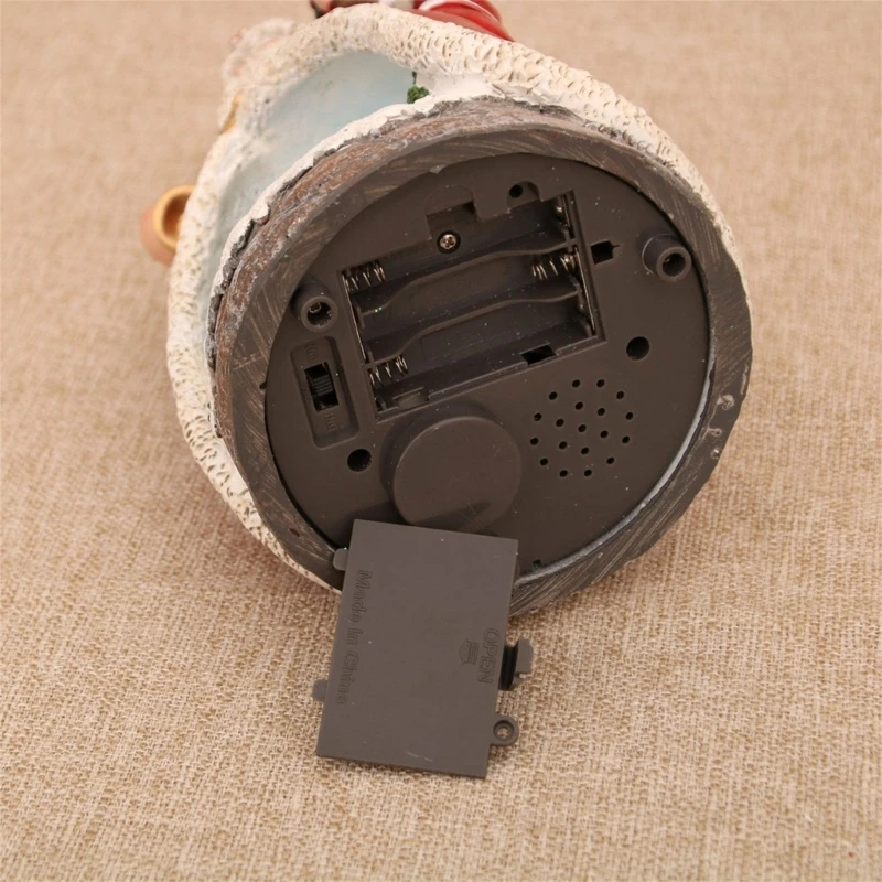 Lighted Christmas Cabin Music Box with Train Resin Music Box With LED Light For Men Women Kid Birthday Christmas Present