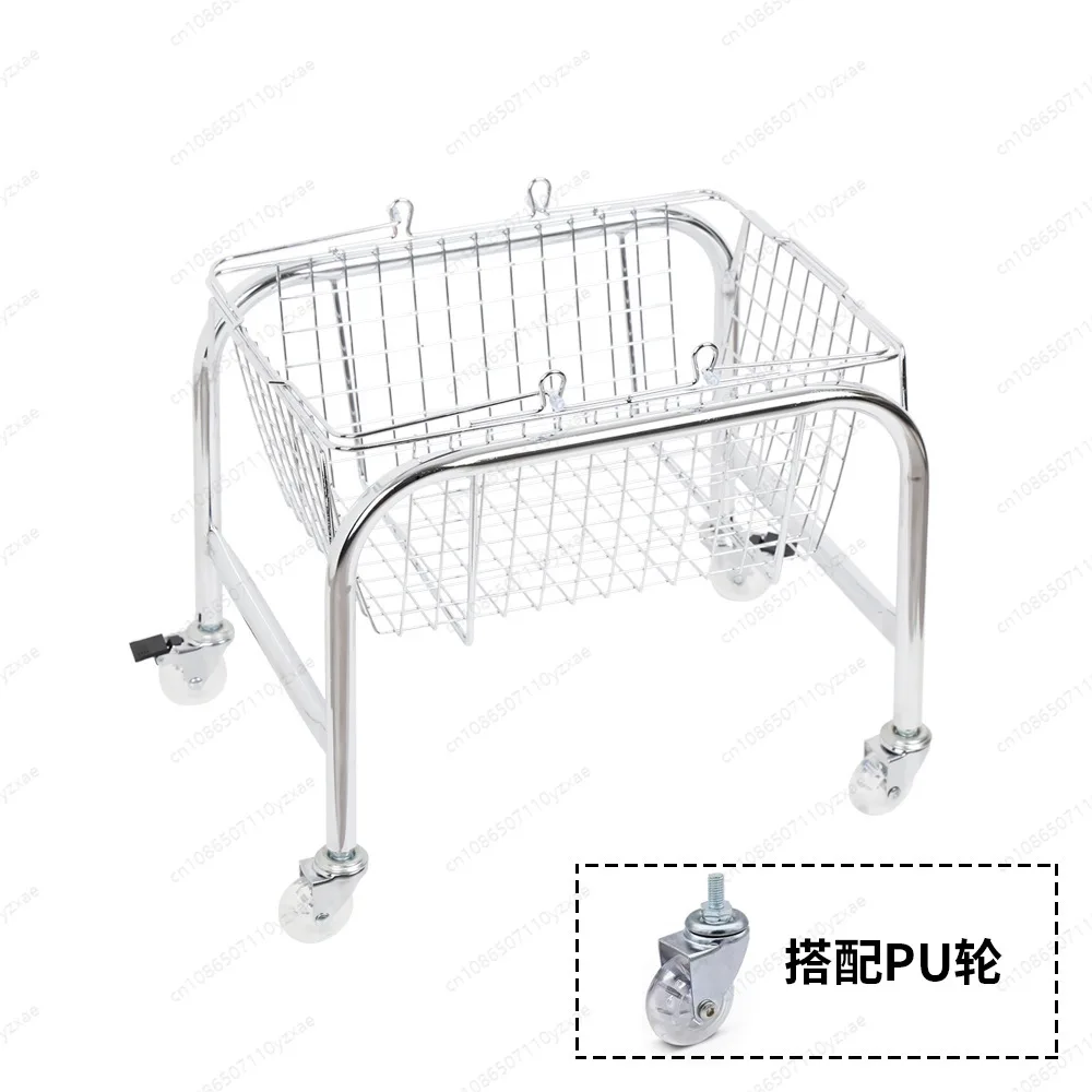 

Storage Basket Snack Fruit Bread Basket Home Organizer Holder Mobile Trolley Rack Handle Bathroom Kitchen Storage Container