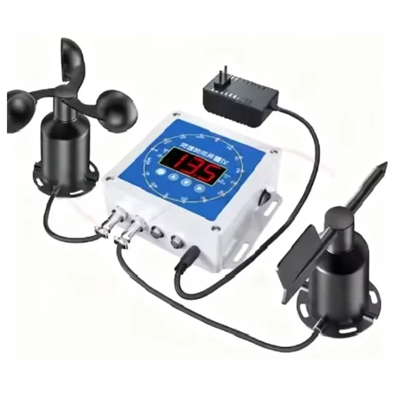 Digital Wind Speed Alarm System Audible Visual Alerts Remote Real-Time Monitoring Large-Screen Anemometer Sensors IP68