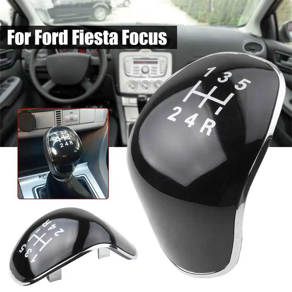 

5 Speed Gear Shift Knob Boot Case Car Gear Knob Head Cap Cover For Ford Fiesta ABS Black I5D9