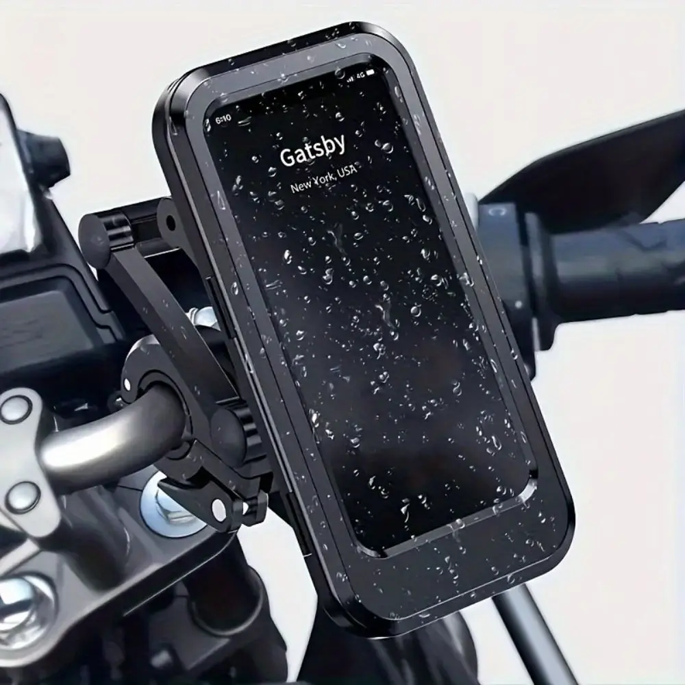 Waterproof motorcycle mobile phone stand, 360° rotation adjustable motorcycle mobile phone stand.