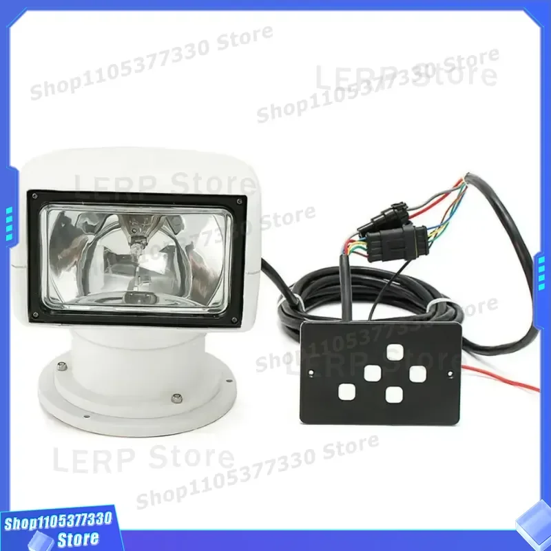 12V 100W LED Spotlight 3200K Warm Yellow Light 2500LM Remote Control Search Lamp for Marine Boat Truck Car Offroad Driving
