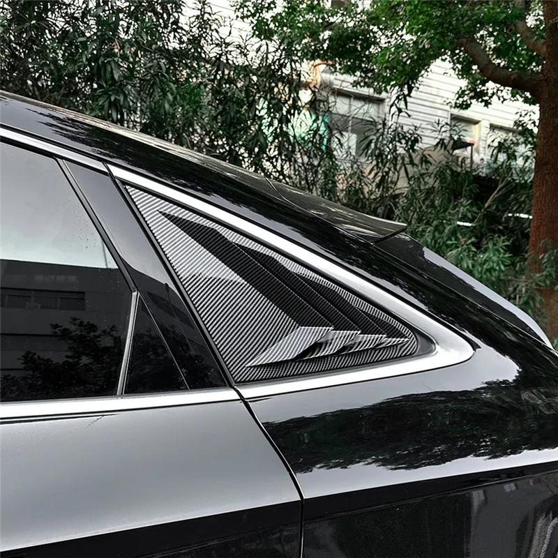 جديد-سيارة الخلفية الثلاثي نافذة الكسوة ملصق اللوفرات مصاريع الستائر غطاء الكسوة Foraudi Q5 FY كوبيه 2018-2024 ألياف الكربون