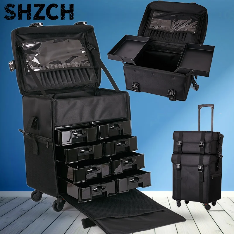 Professional Makeup Vanity Case Cosmeti/c Storage Trolley with Rolling Wheels Hairdressing  for Salon Equipment Organization