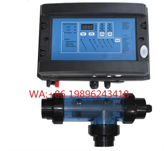 Generador de Cloro Salino de Plástico para Piscinas, Clorador Electrolítico de Sal a Prueba de Agua con Escalera