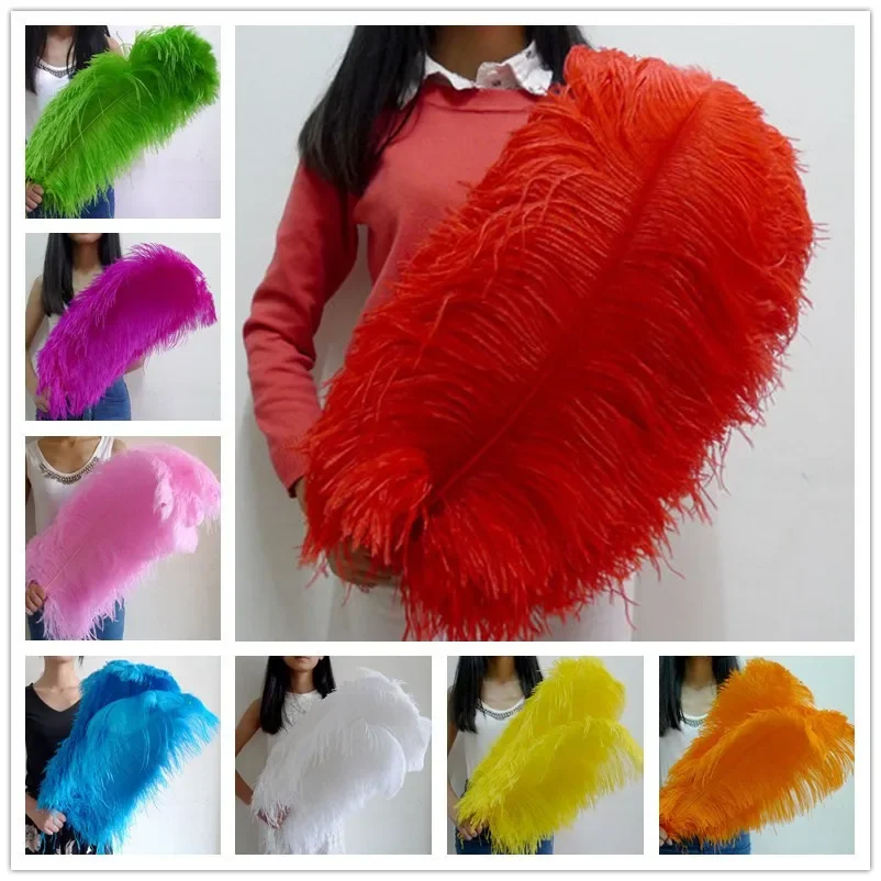 

Wholesale 100pcs/lot Elegant White Ostrich Feathers 65-70cm for Craft Wedding Party Supplies Carnival Dancer Decoration Plumages