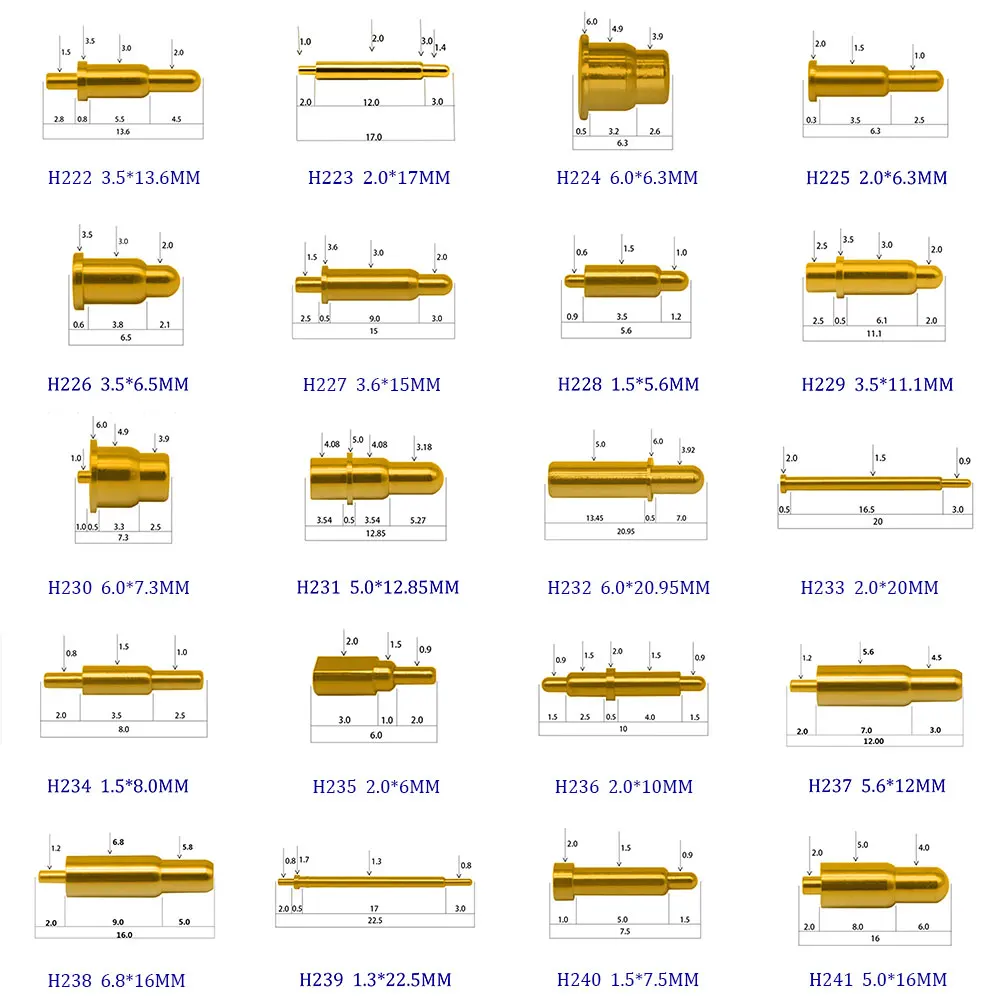 

YUXI 1PCS Spring Loaded Pogo Pin High Current Connector 1A 2A 5A 10A 20A High Power Thimble Test Probe Charging Pin