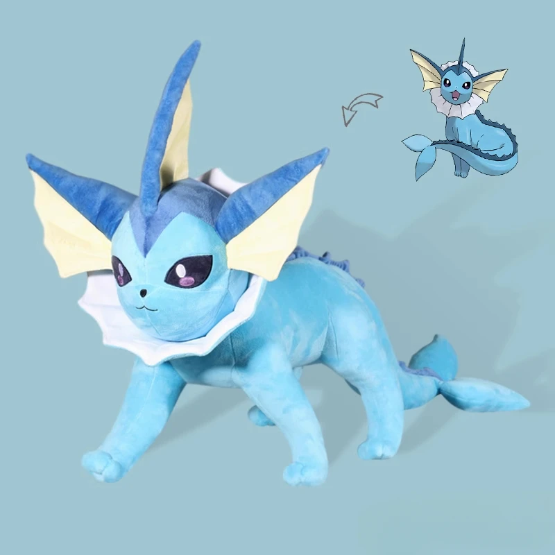 50cm Big Size Anime Pokemon Vaporeon Stuffed Doll Plushies Plush Animals Kawaii Room Decoration Toys Children's Christmas Gift