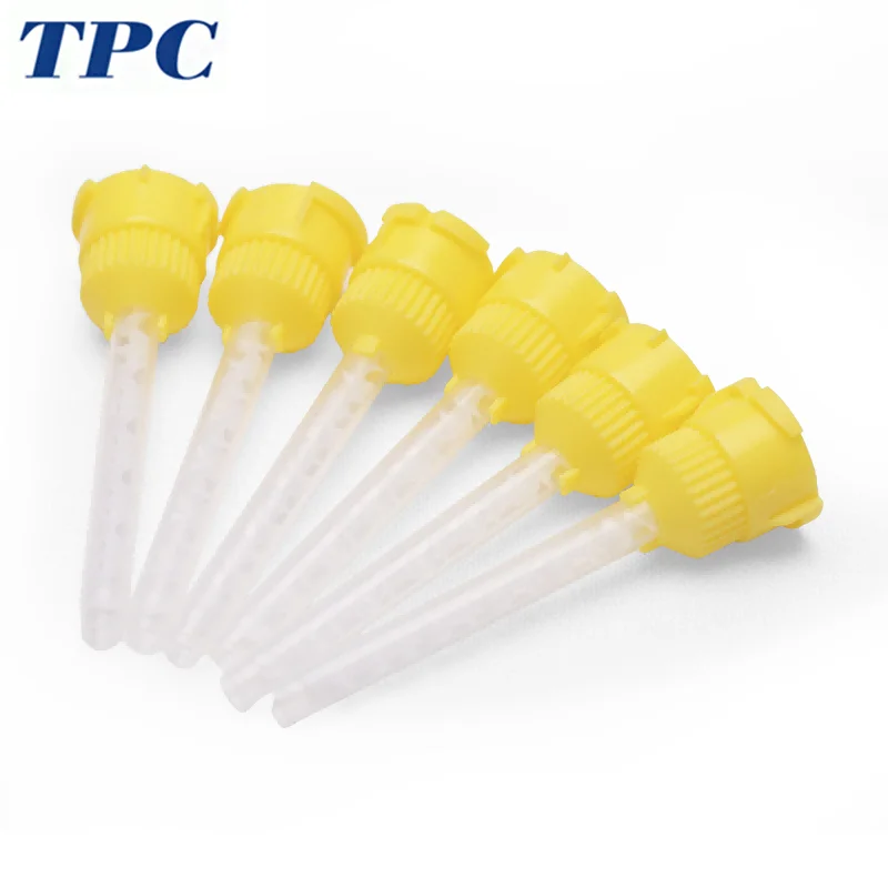 

TPC Silicone Mixing Tips (Yellow)MT200: 4.2mm (50pcs/box)/MT290 (for MT200): Intraoral Angled Tips, (100pcs/box)