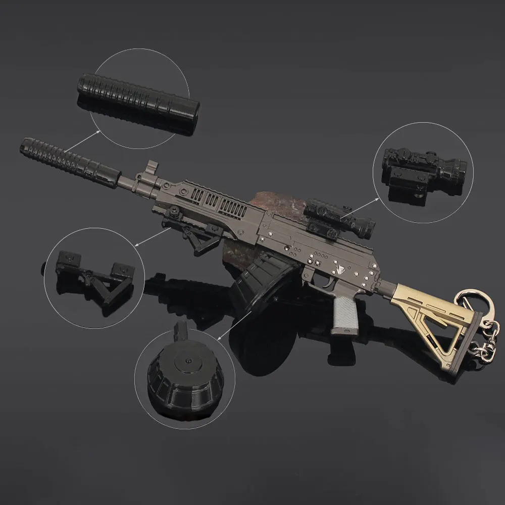 21cm RPK16 Model karabinu maszynowego brelok Mini metalowy pistolet zabawkowy figurka gra broń zbieraj dekoracje prezenty dla dzieci ZG374