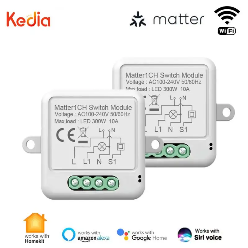 

Matter WiFi Smart Switch Module Relay Breaker Smart Home Automation DIY Module via HomeKit APP Works With Siri Alexa Google Home