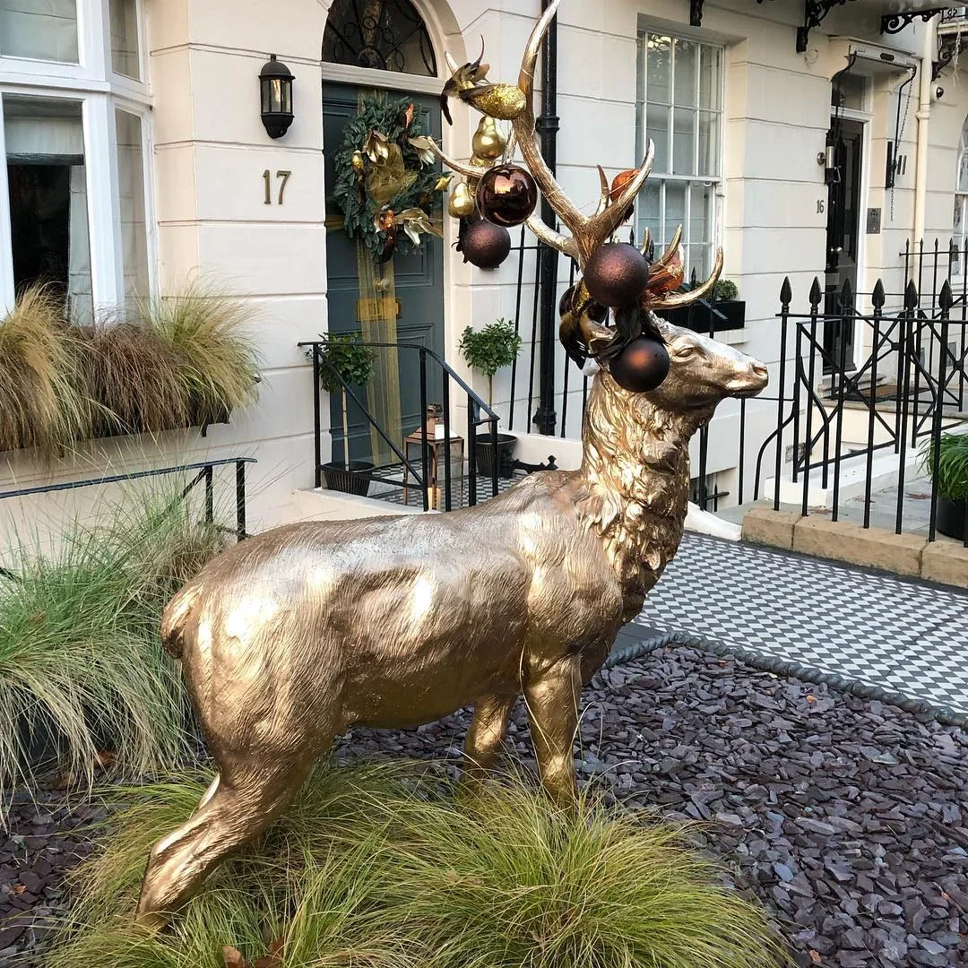 Christmas Stag Bronze Stag Statue Decoration