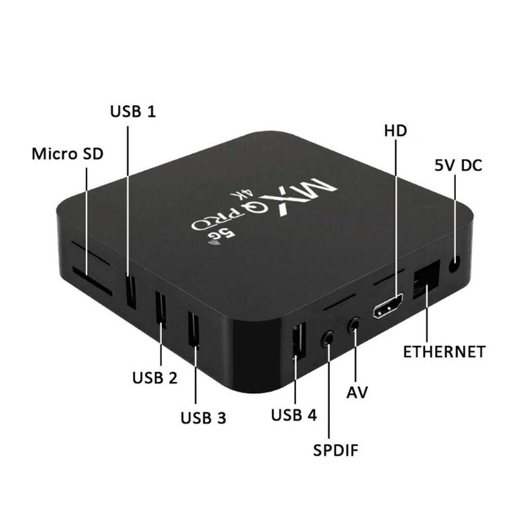 Smart TV Box 4K WiFi Wireless Set Top Box Remote Control TV Accessory Replacement for Android, AU Plug 