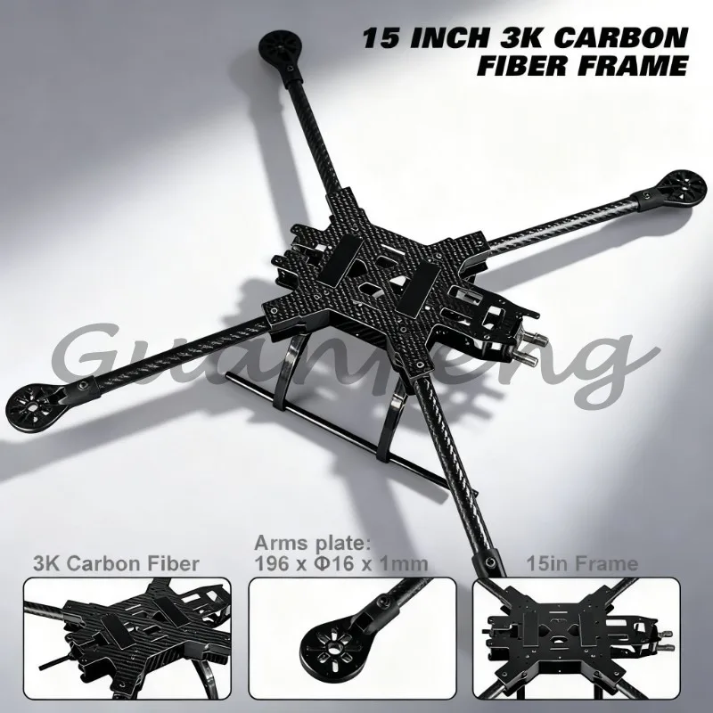 15-Inch B24B FPV Freestyle Quad Frame, Lightweight Carbon Fiber Racing Drone Chassis, Improved Stability
