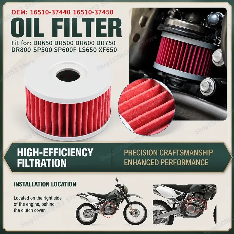 For Suzuki DR500 DR600 DR650 DR750 DR800 Motorcycle Engine Oil Filter Cartridge Replacement Parts High Performance