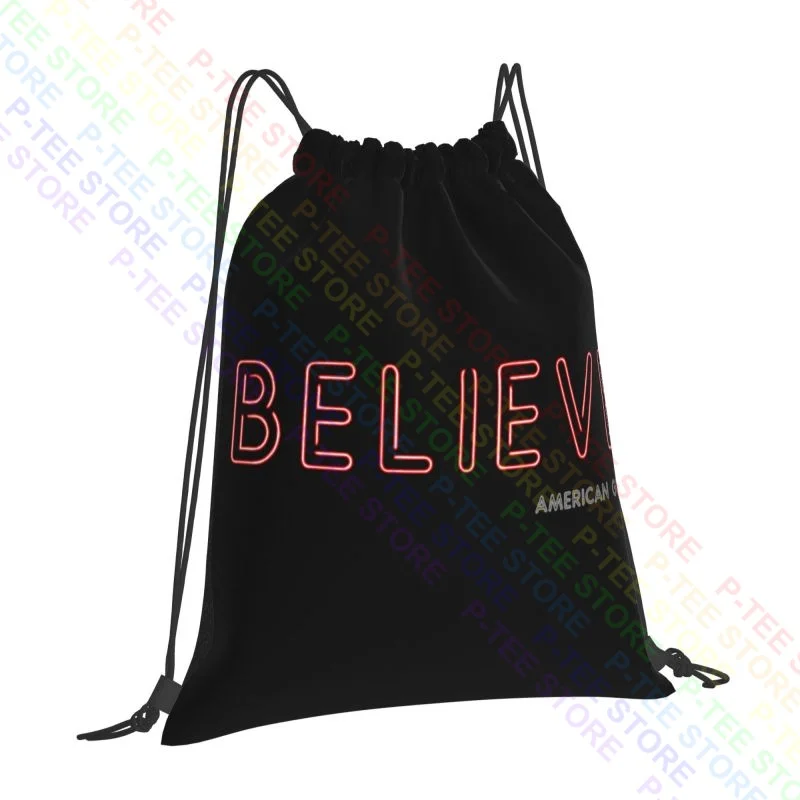 American Gods Believe Shadow Moon Mr Wednesday Drawstring Bags Gym Bag Gym Softback Gym Tote Bag Multi-function