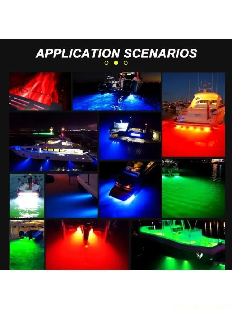 

J0MA 10 to 30V Long Life 50000 Hour 48 LEDs Underwater Light IP68 Waterproor