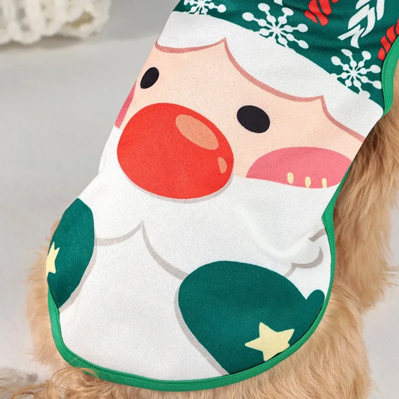 New Santa Claus Dog Clothes Avatar Cute Pet Clothes Contrasting Dog Coat New Christmas Festival