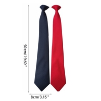 Men Women Student Simple Clip on Tie Uniform Plain Solid Color Pre-Tied Necktie for Office School Police Security Wedding F3MD