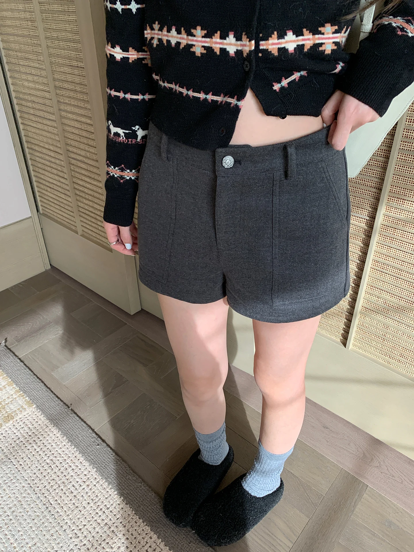 

Утепленные шерстяные брюки Yoyozizhi для женщин: осенне-зимняя верхняя одежда, повседневные брюки с высокой талией для коррекции фигуры