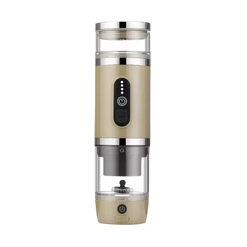 Portable Self-Heating Espresso Coffee Maker Electric 4-in-1 Built-in Milk Frother Hot Cold Brew Capable for Hotels Car Outdoor