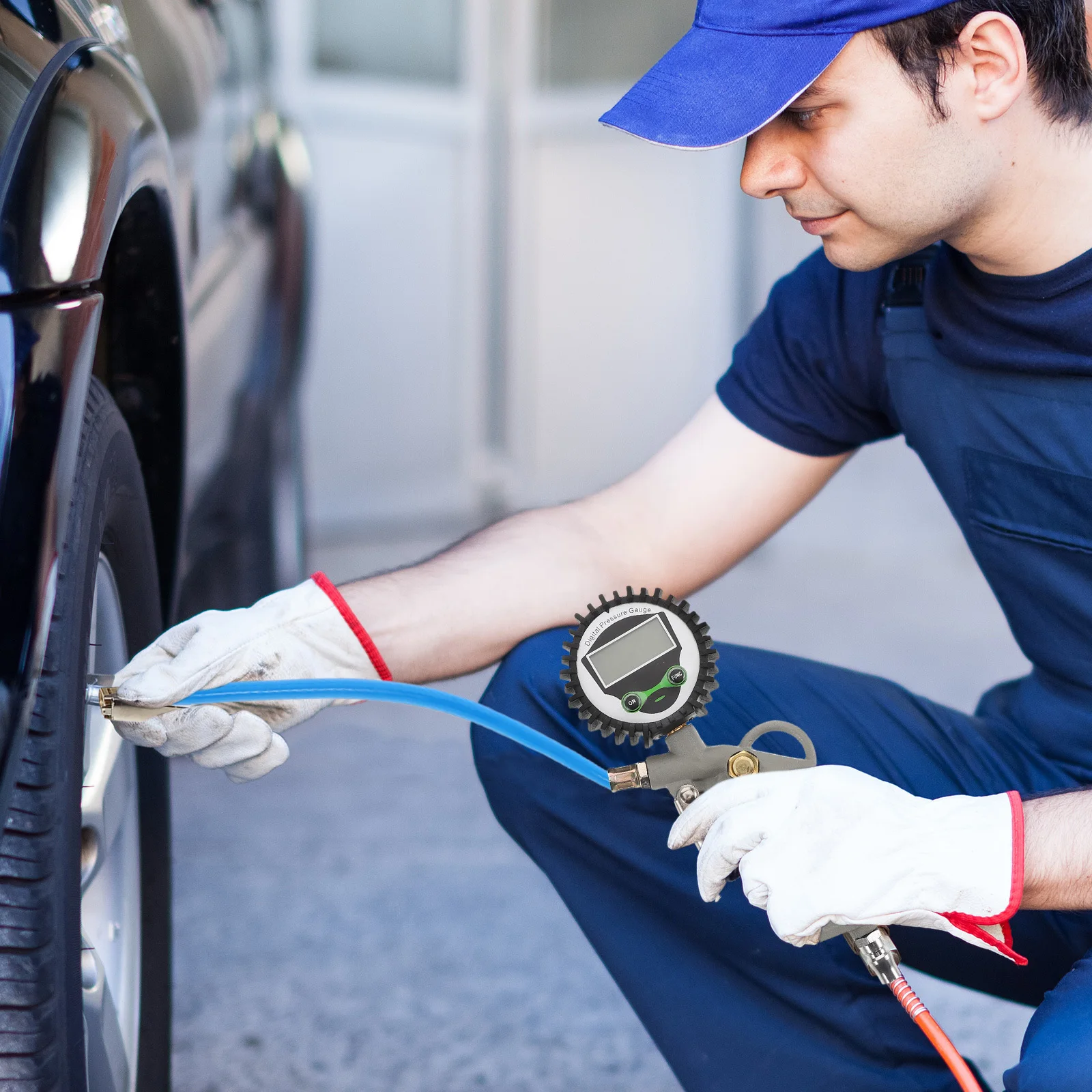 

Цифровой манометр для шин из нержавеющей стали, большая ручка, электронный инструмент для измерения шин автомобиля, грузовика, автомобильное оборудование