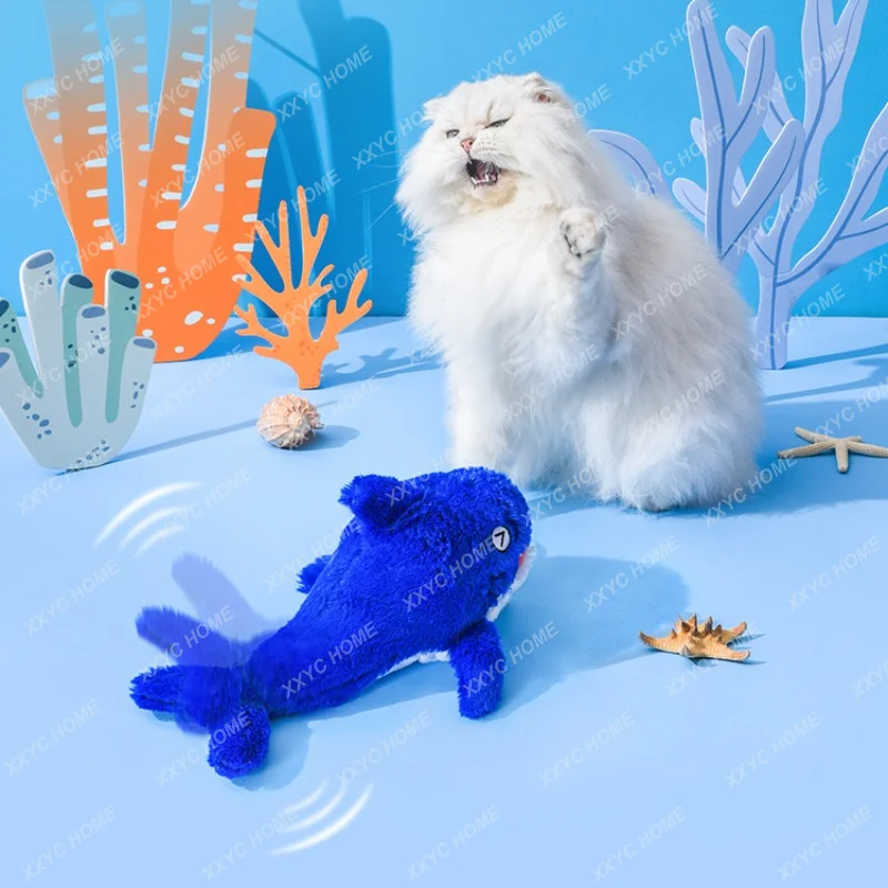 

Gravity Cat Toy Fish Self-Hi Relieving Stuffy Artifact Funny Cat Catnip Lobster Shark Whale Self-Entertainment