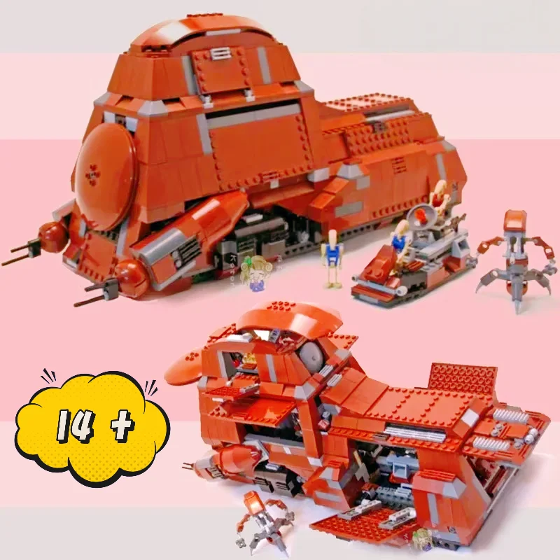 En stock, 1338 pièces, blocs de construction MOC-7662 MTT, transporteur de troupes de robots de combat, modèle de la Fédération Commerciale, briques DIY, jouets pour adultes, cadeaux