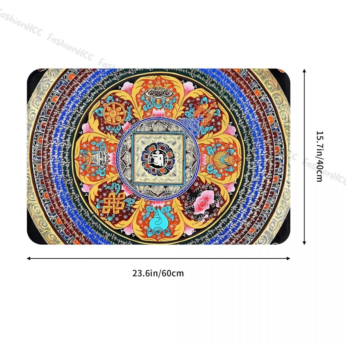 Buddhist God Belief Bath Non-Slip Carpet Om Mantra Mandala Mandarin Thangka Bedroom Mat Entrance Door Doormat Home Decor Rug